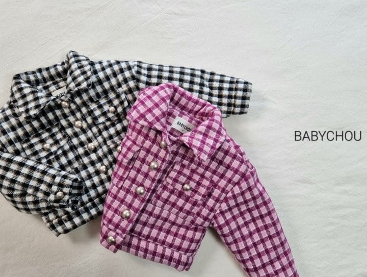 Babychou - Korean Children Fashion - #childrensboutique - Shy Check Jumper