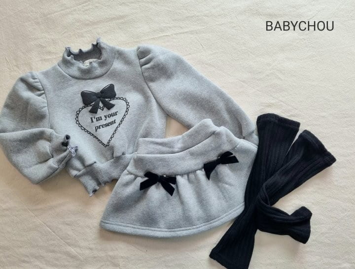 Babychou - Korean Children Fashion - #designkidswear - Ribbon Top Bottom Set - 8