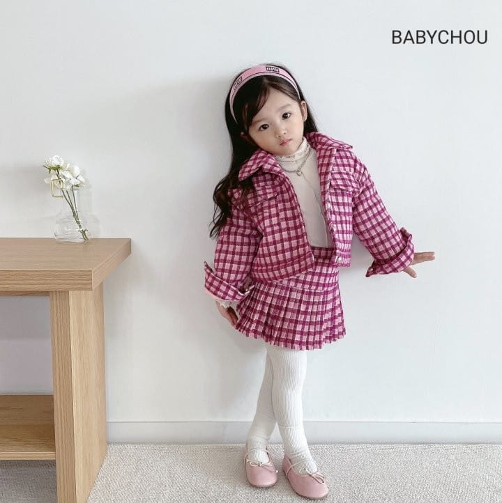 Babychou - Korean Children Fashion - #discoveringself - Shy Check Jumper - 4