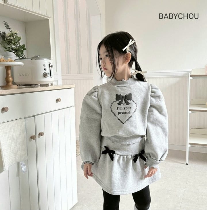 Babychou - Korean Children Fashion - #fashionkids - Ribbon Top Bottom Set - 10