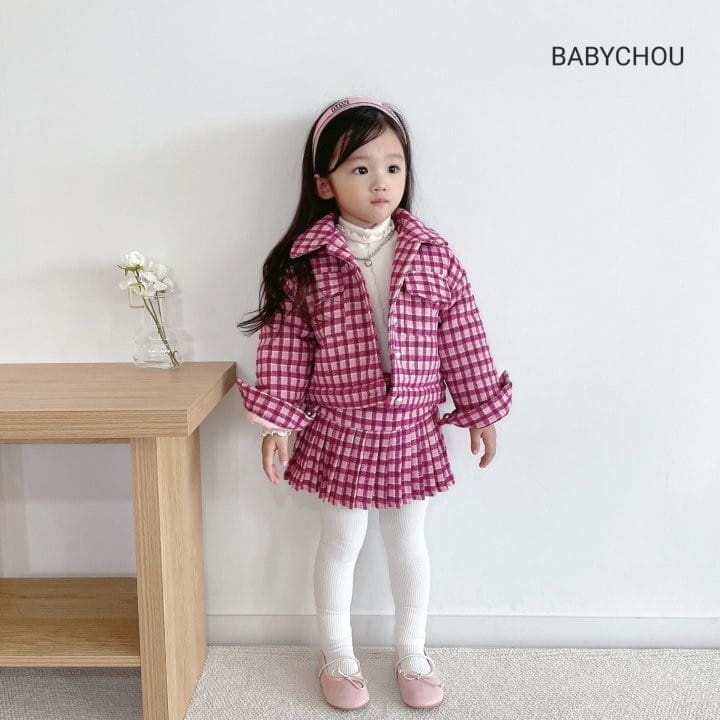 Babychou - Korean Children Fashion - #kidsshorts - Shy Check Jumper - 5