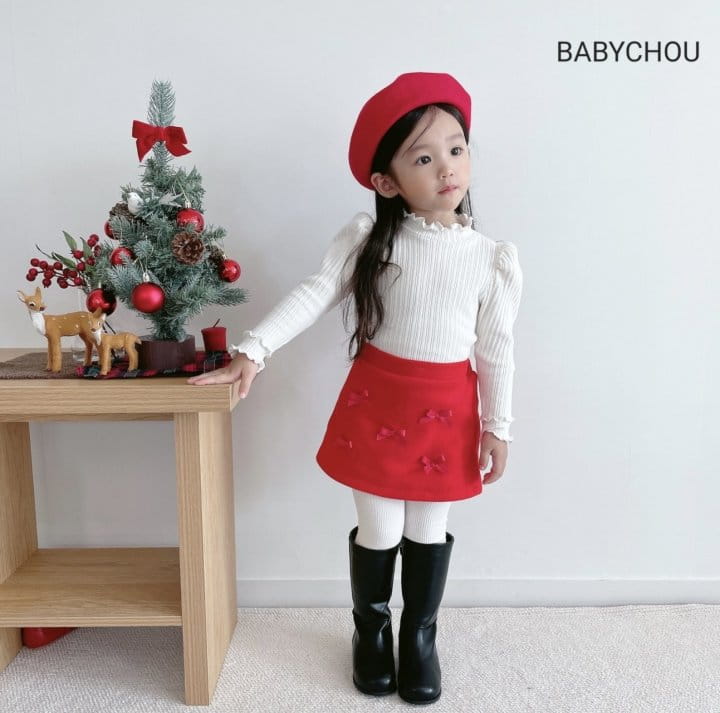 Babychou - Korean Children Fashion - #kidsshorts - Check Ribbon Skirt - 8