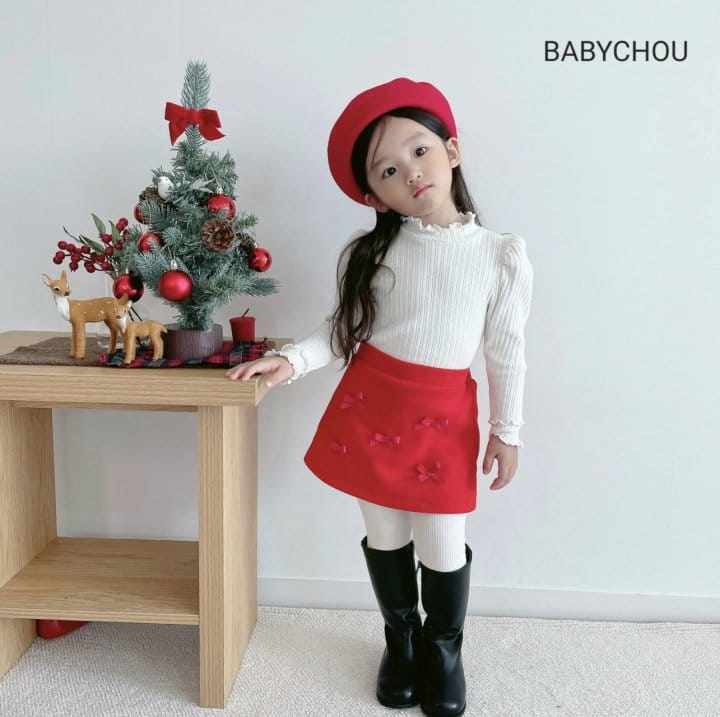 Babychou - Korean Children Fashion - #kidsstore - Check Ribbon Skirt - 9