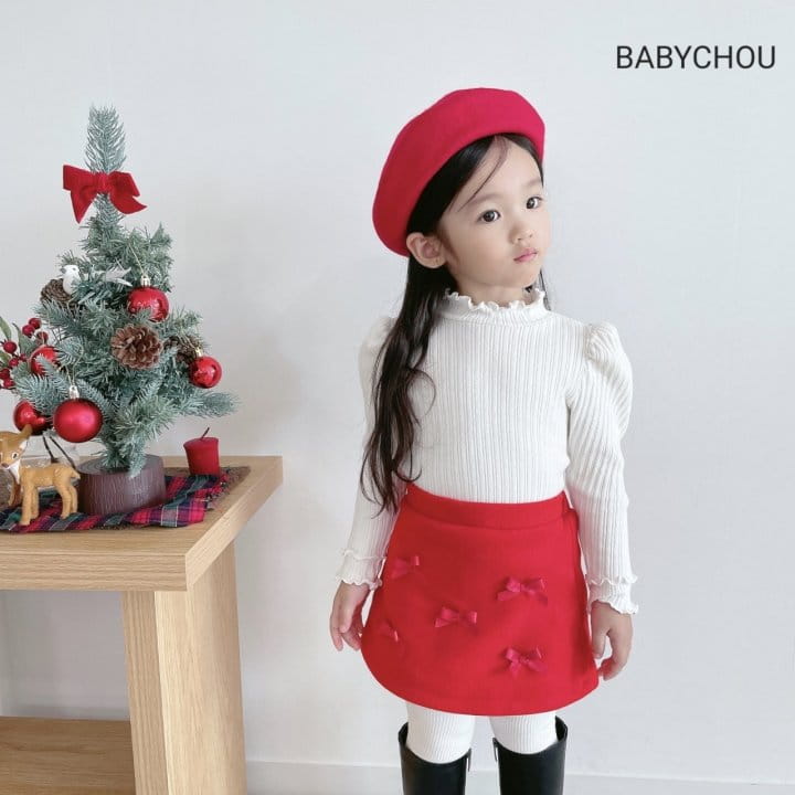 Babychou - Korean Children Fashion - #kidzfashiontrend - Check Ribbon Skirt - 10