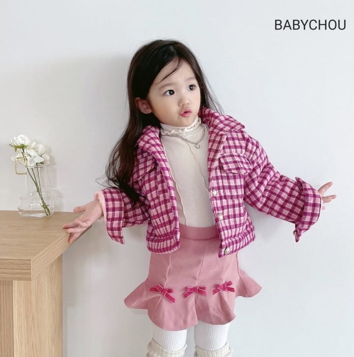 Babychou - Korean Children Fashion - #littlefashionista - Shy Check Jumper - 9