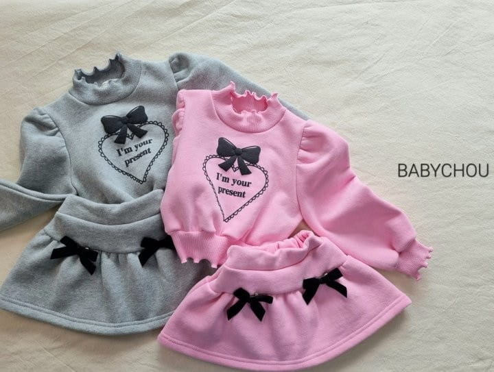 Babychou - Korean Children Fashion - #littlefashionista - Ribbon Top Bottom Set