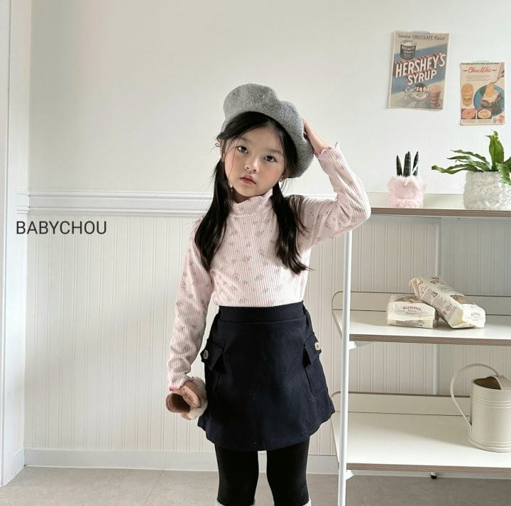 Babychou - Korean Children Fashion - #littlefashionista - Rose Turtleneck - 8