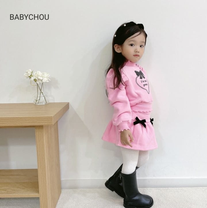 Babychou - Korean Children Fashion - #magicofchildhood - Ribbon Top Bottom Set - 2