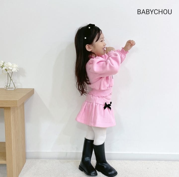 Babychou - Korean Children Fashion - #minifashionista - Ribbon Top Bottom Set - 4