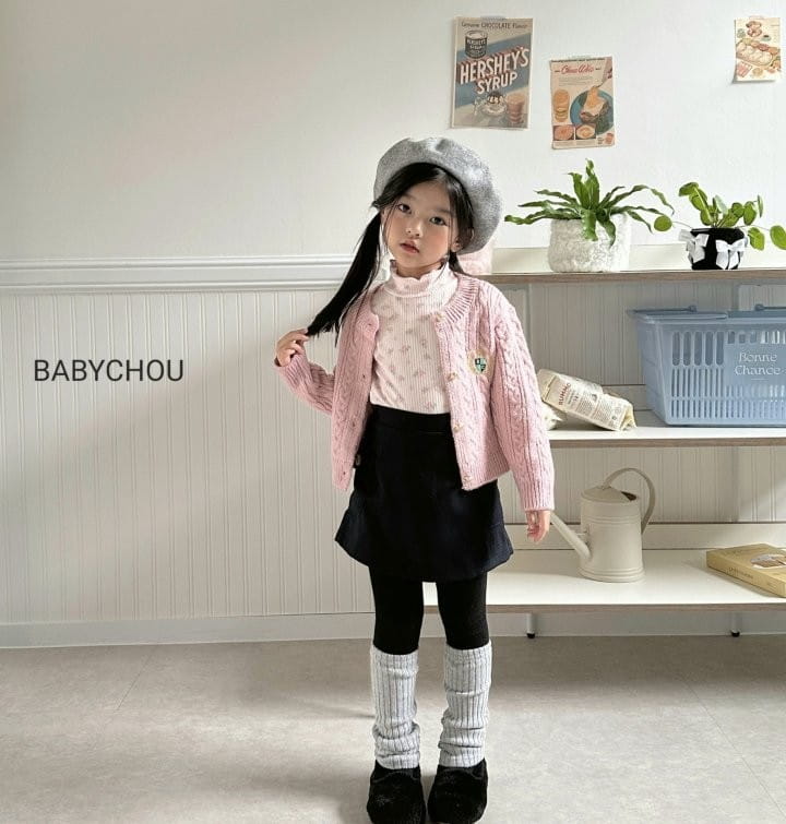 Babychou - Korean Children Fashion - #todddlerfashion - Rose Turtleneck - 12