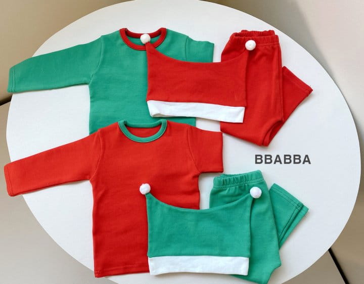 Bbabba - Korean Baby Fashion - #babyboutiqueclothing - X Mas Top Bottom Hat Set - 3