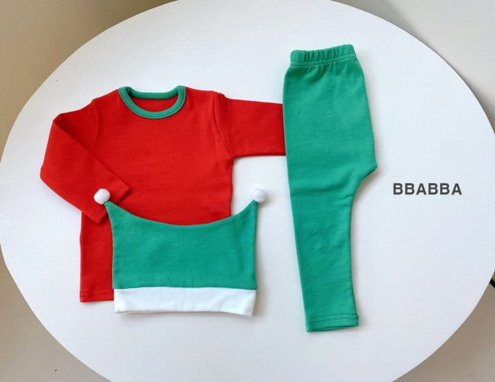 Bbabba - Korean Baby Fashion - #babygirlfashion - X Mas Top Bottom Hat Set - 7