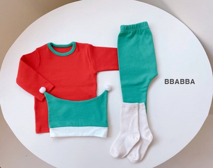 Bbabba - Korean Baby Fashion - #babylifestyle - X Mas Top Bottom Hat Set - 8