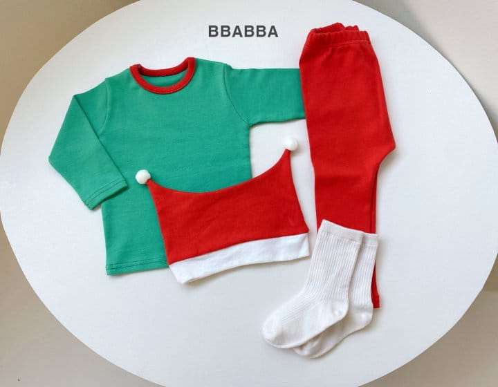 Bbabba - Korean Baby Fashion - #smilingbaby - X Mas Top Bottom Hat Set