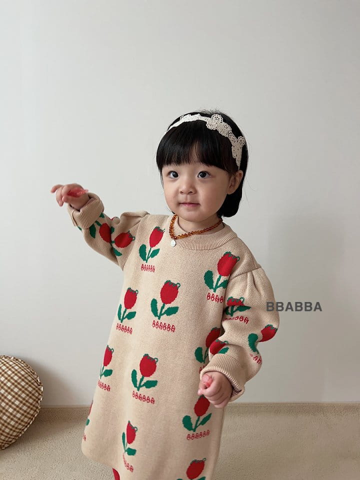 Bbabba - Korean Children Fashion - #minifashionista - Tulip Knit One-piece - 2