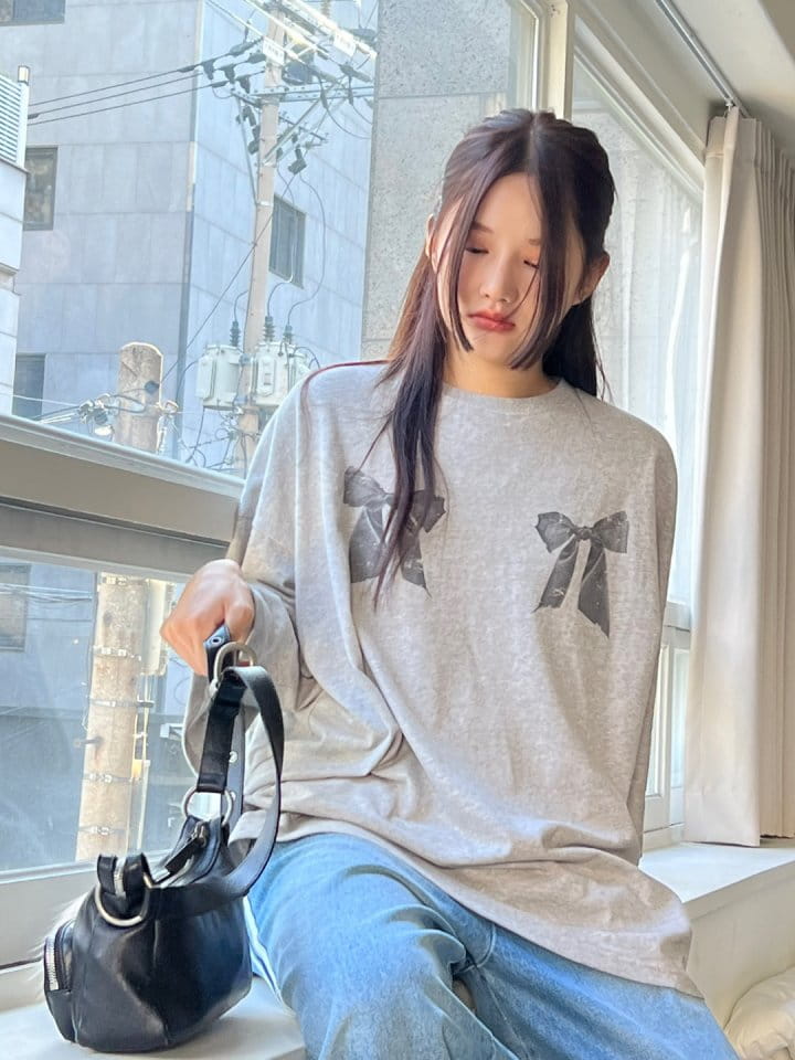 Bricklane - Korean Women Fashion - #momslook - Ribbon Fleece Tee - 10