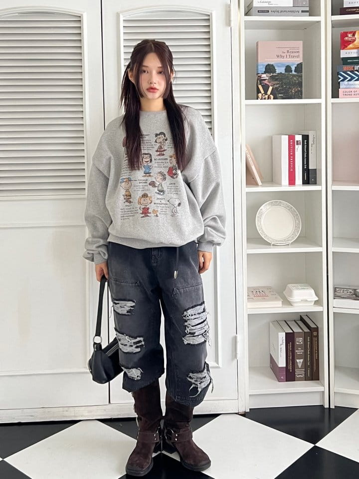 Bricklane - Korean Women Fashion - #womensfashion - Crack Snoo Sweatshirt - 11