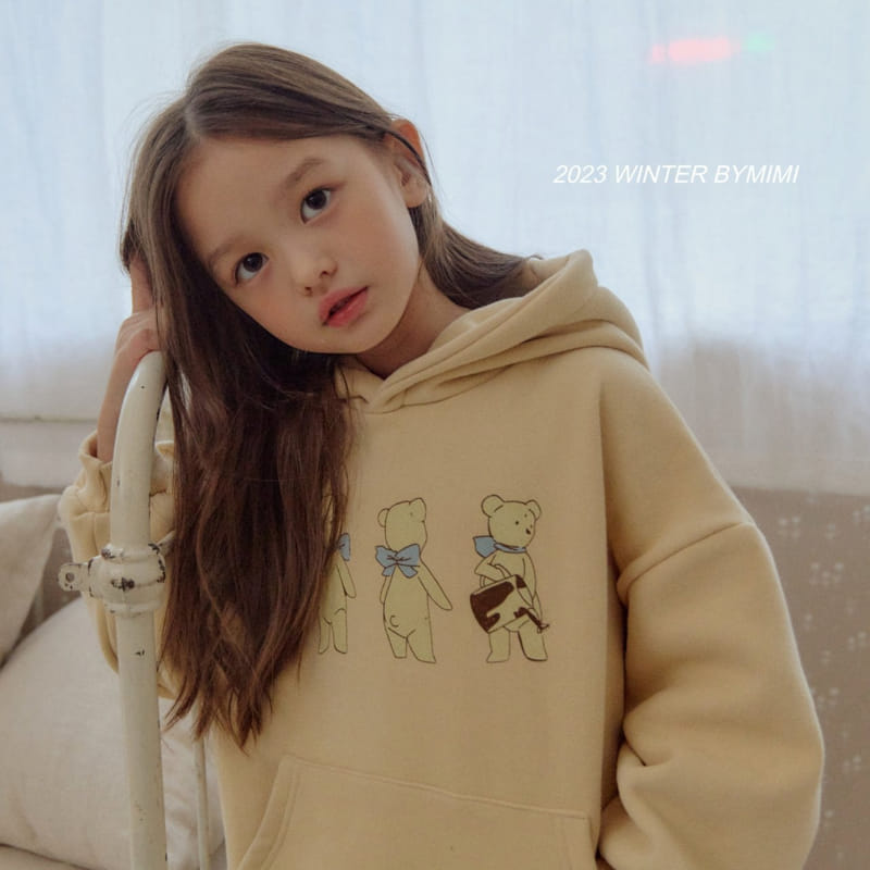 Bymimi - Korean Children Fashion - #childrensboutique - Bear Three Hoody Tee - 11