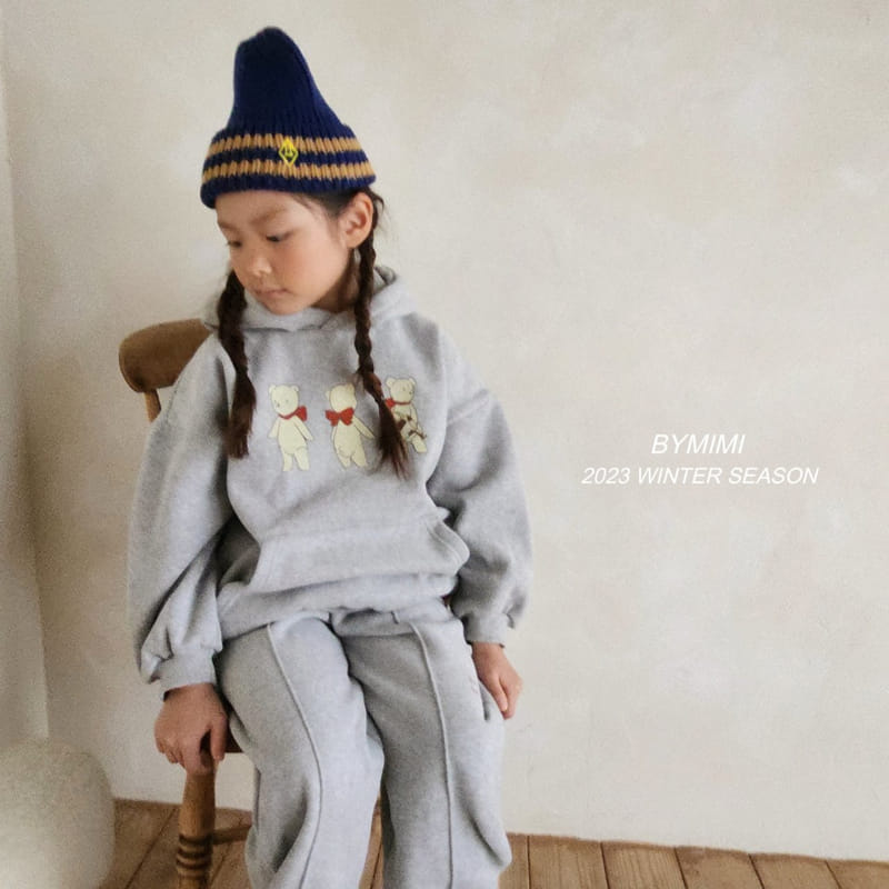 Bymimi - Korean Children Fashion - #designkidswear - Bear Three Hoody Tee - 12