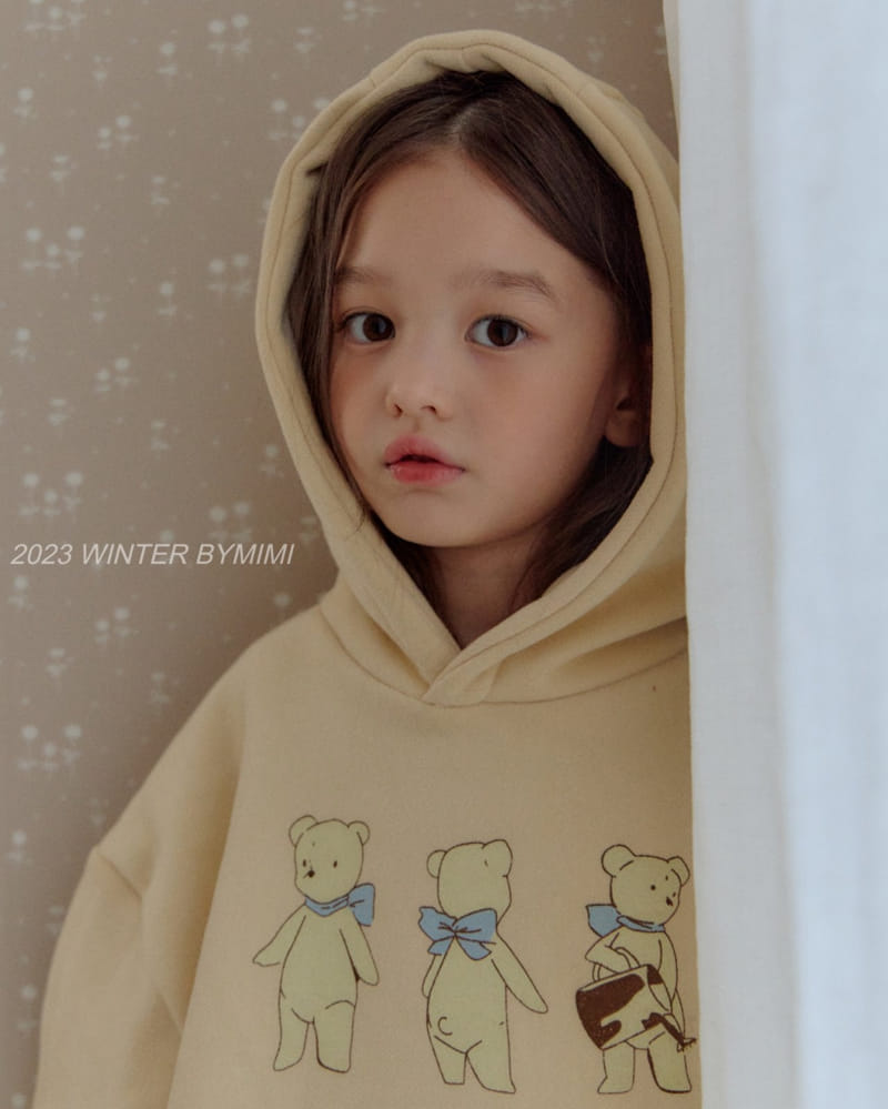 Bymimi - Korean Children Fashion - #kidsstore - Bear Three Hoody Tee - 2