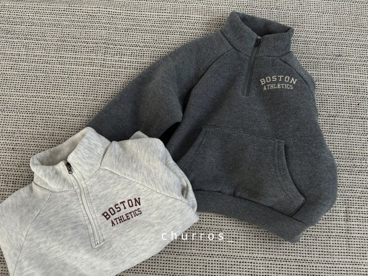 Churros - Korean Children Fashion - #childrensboutique - Boston Half Zip-up Sweatshirt - 7