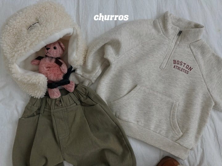 Churros - Korean Children Fashion - #designkidswear - Boston Half Zip-up Sweatshirt - 8