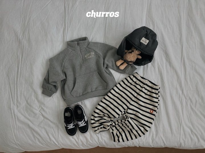 Churros - Korean Children Fashion - #discoveringself - Boston Half Zip-up Sweatshirt - 9