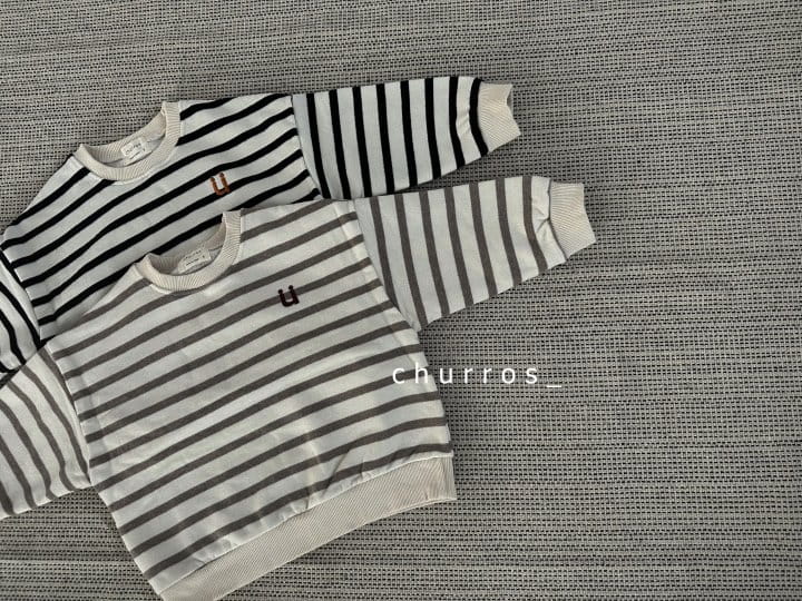 Churros - Korean Children Fashion - #discoveringself - U Stripes Sweatshirt - 8