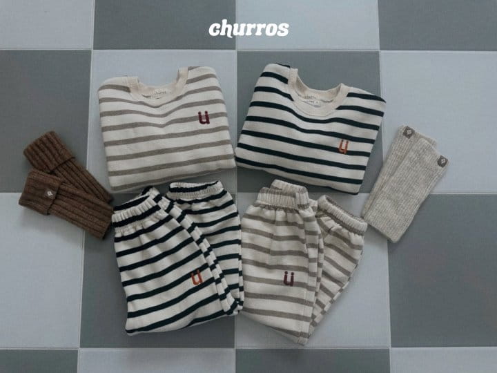 Churros - Korean Children Fashion - #kidsstore - U Stripes Sweatshirt - 11