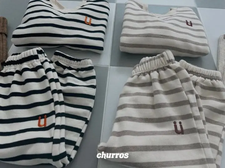 Churros - Korean Children Fashion - #kidzfashiontrend - U Stripes Sweatshirt - 12