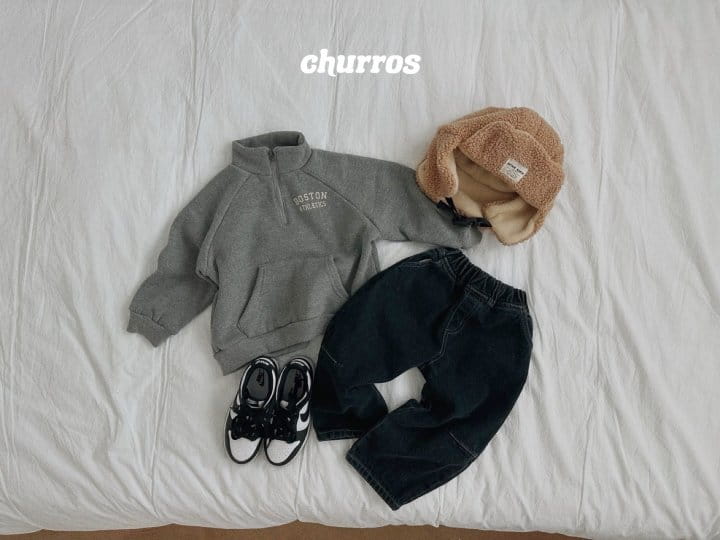 Churros - Korean Children Fashion - #todddlerfashion - Boston Half Zip-up Sweatshirt - 3