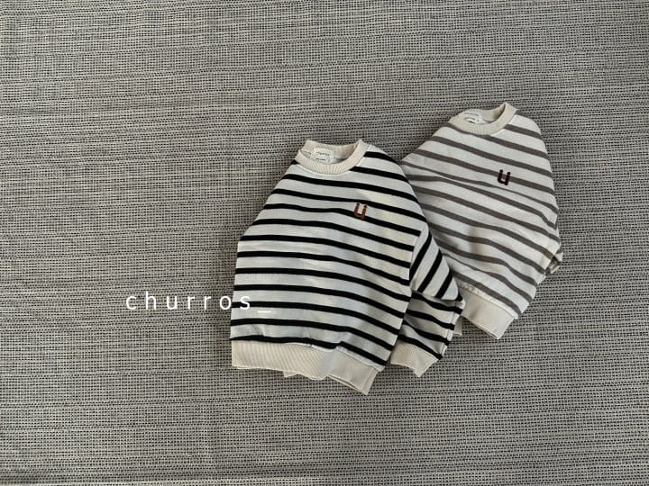 Churros - Korean Children Fashion - #todddlerfashion - U Stripes Sweatshirt - 2