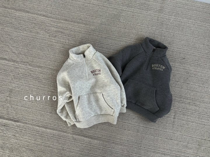 Churros - Korean Children Fashion - #todddlerfashion - Boston Half Zip-up Sweatshirt - 4