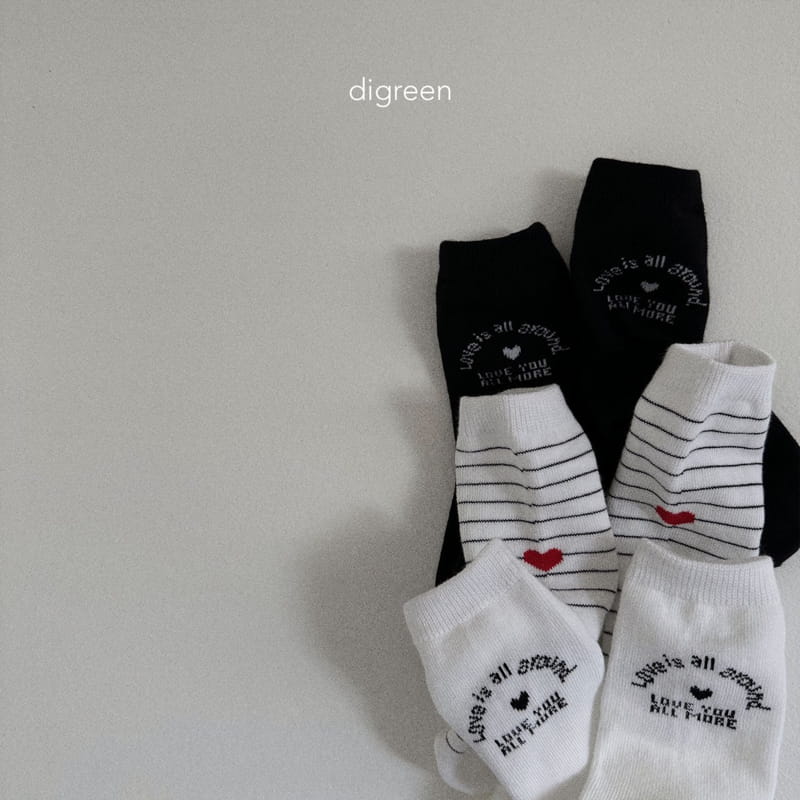 Digreen - Korean Children Fashion - #kidsstore - Love Socks - 4