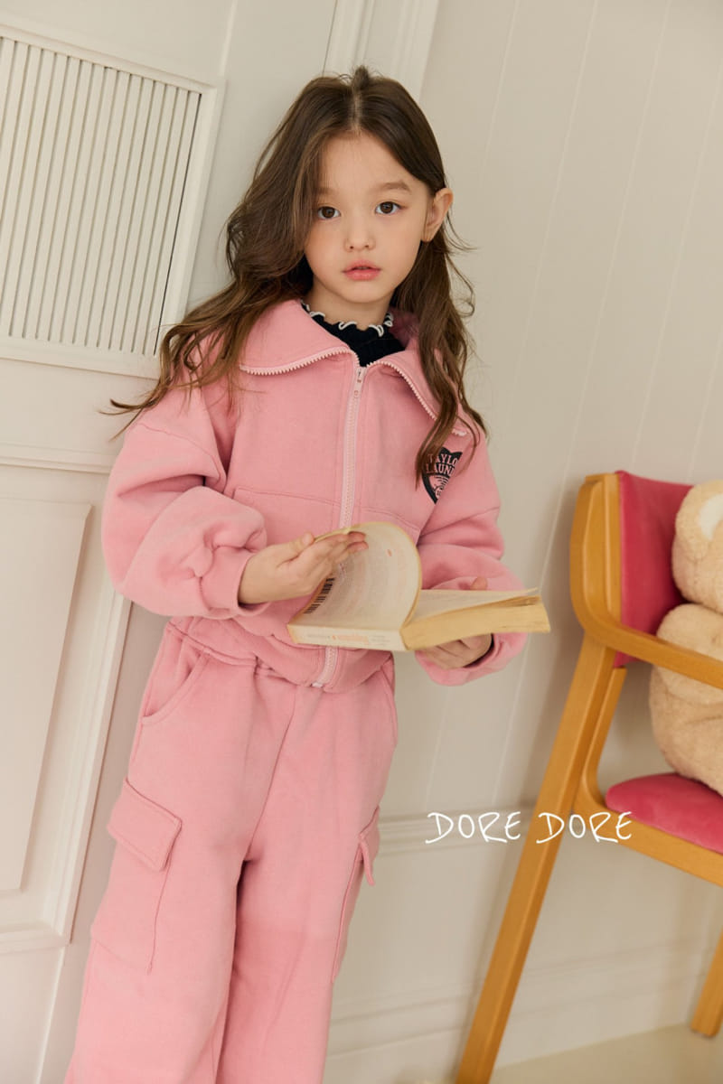 Dore Dore - Korean Children Fashion - #minifashionista - Heart Crop Fleece Zip-up - 10