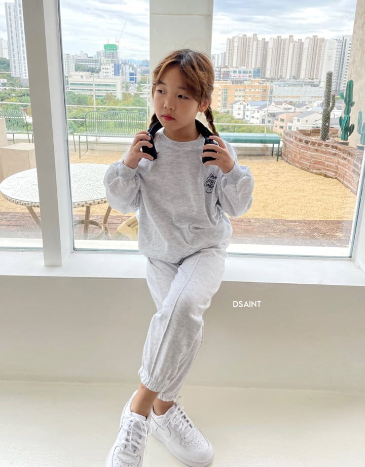 Dsaint - Korean Children Fashion - #Kfashion4kids - Never Stop Pping St Top Bottom Set