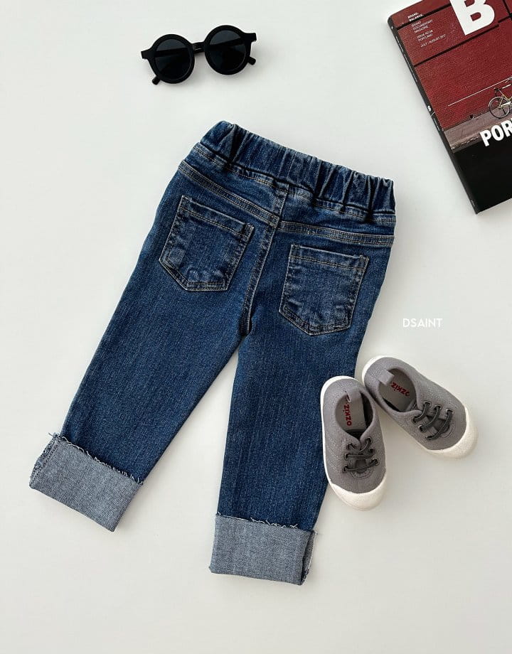 Dsaint - Korean Children Fashion - #childofig - Rolly Roll Up Span Jeans - 4