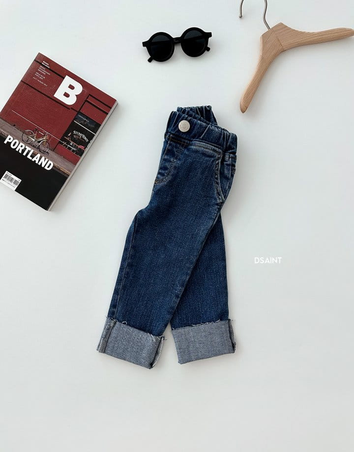 Dsaint - Korean Children Fashion - #prettylittlegirls - Rolly Roll Up Span Jeans