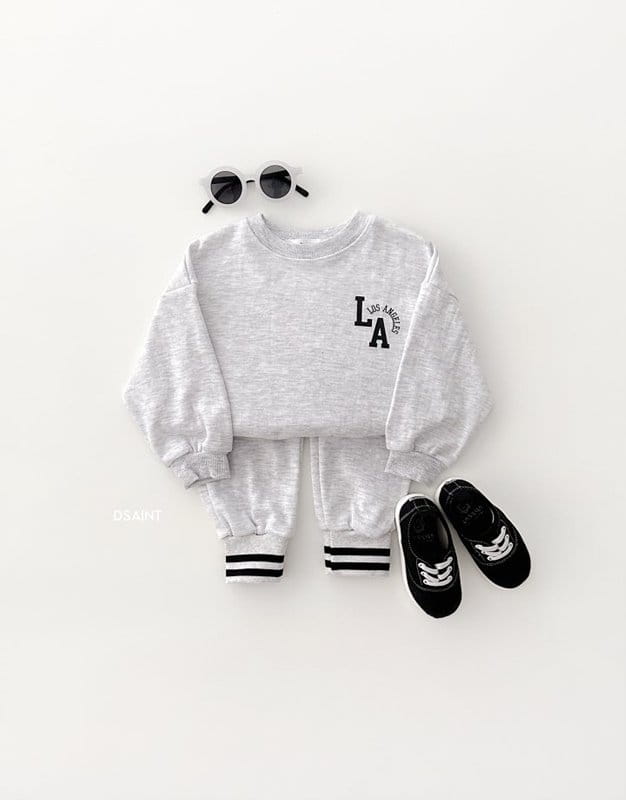 Dsaint - Korean Children Fashion - #toddlerclothing - LA Two Line Top Bottom Set - 6