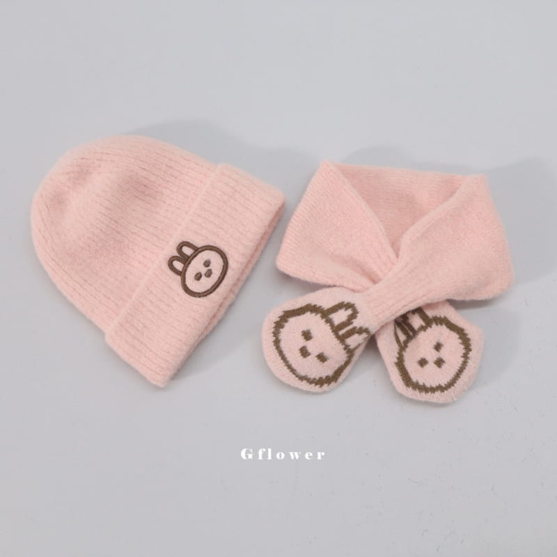 G Flower - Korean Children Fashion - #fashionkids - Rabbit Beanie Muffler Set - 3