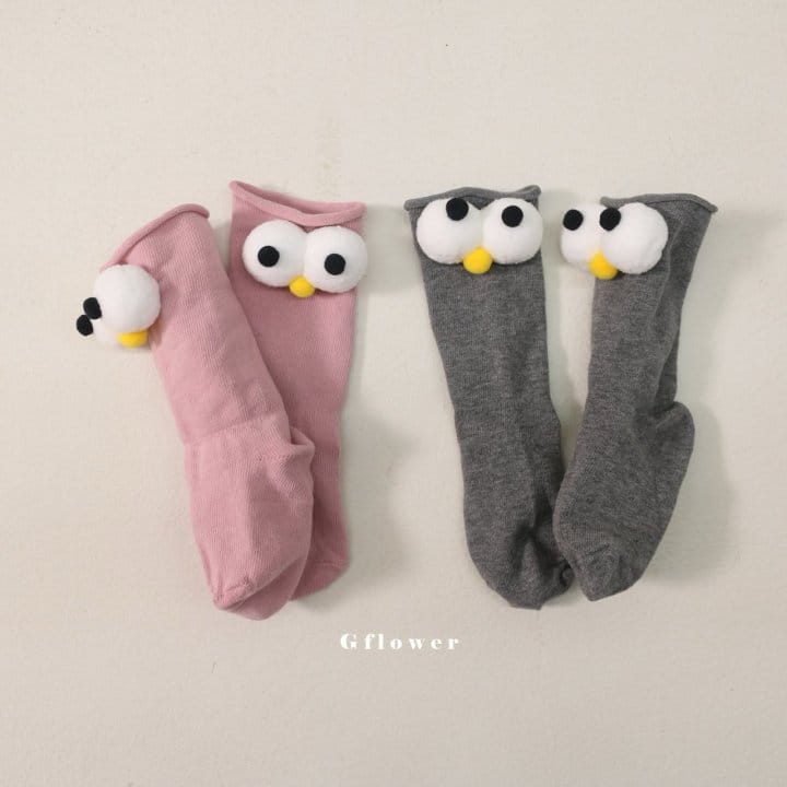 G Flower - Korean Children Fashion - #kidsstore - Big Eyes Knee Socks - 2