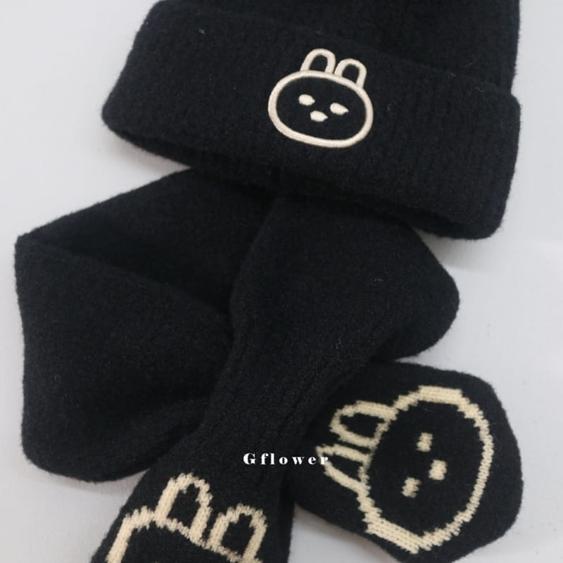 G Flower - Korean Children Fashion - #littlefashionista - Rabbit Beanie Muffler Set - 8