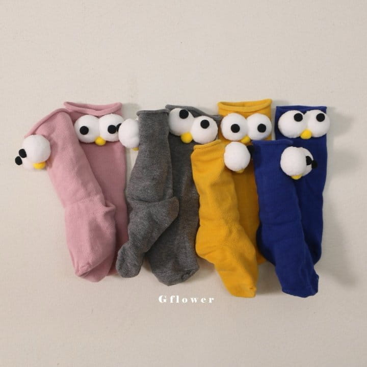 G Flower - Korean Children Fashion - #toddlerclothing - Big Eyes Knee Socks - 10