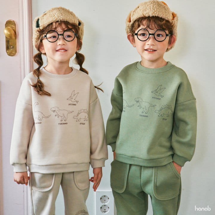 Hanab - Korean Children Fashion - #Kfashion4kids - Fleece Dino Top Bottom Set - 5