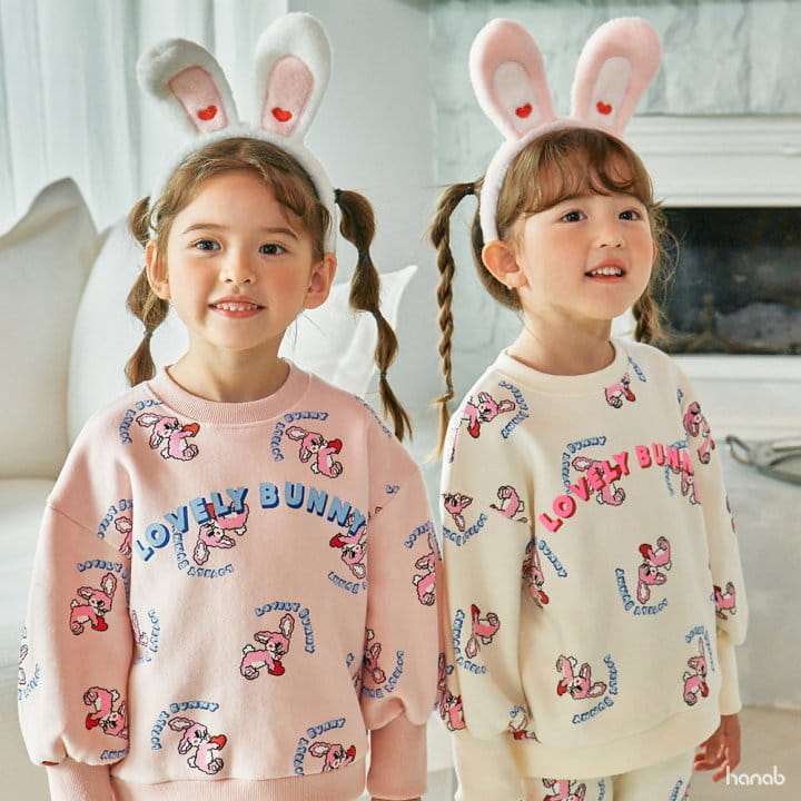 Hanab - Korean Children Fashion - #Kfashion4kids - Lovely Bunny Top Bottom Set - 3