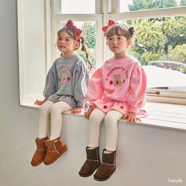 Hanab - Korean Children Fashion - #discoveringself - Strawberry Top Bottom Set - 3