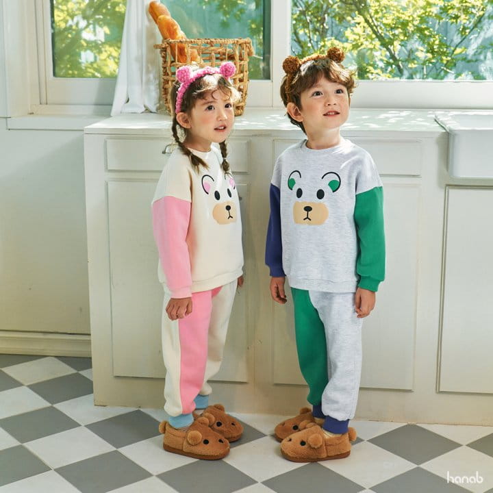 Hanab - Korean Children Fashion - #kidsstore - Half Bear Top Bottom Set