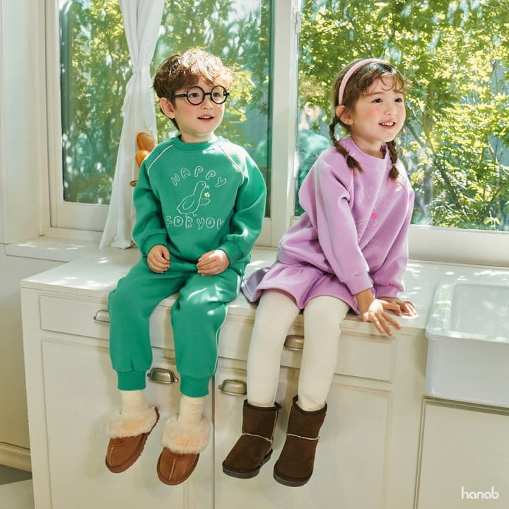 Hanab - Korean Children Fashion - #kidzfashiontrend - Happy Duck Top Bottom Set Pants - 10