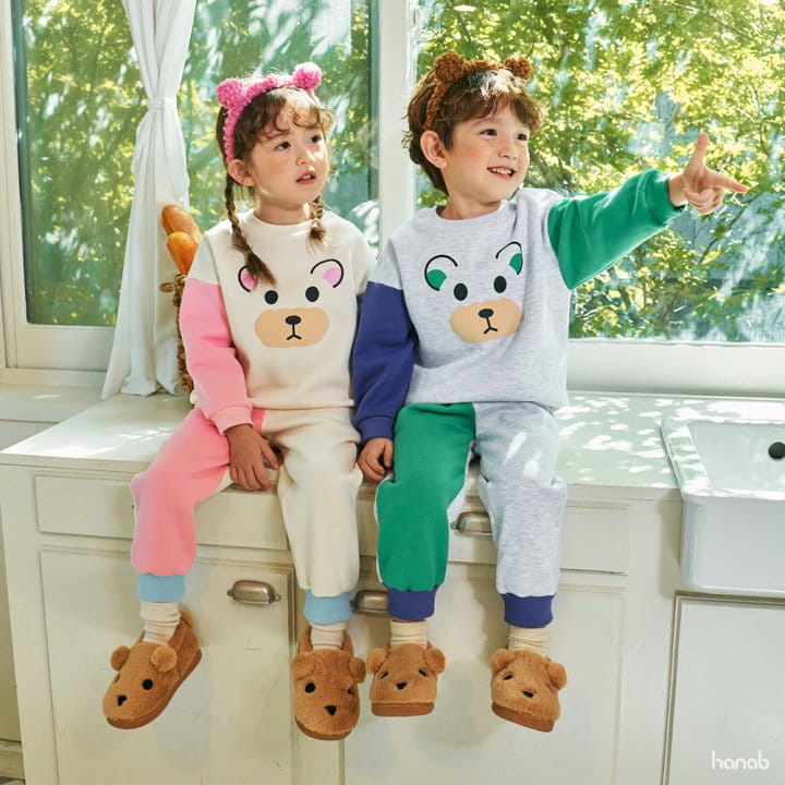 Hanab - Korean Children Fashion - #Kfashion4kids - Half Bear Top Bottom Set - 4