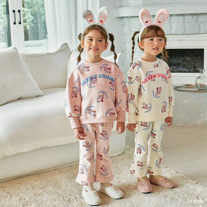 Hanab - Korean Children Fashion - #Kfashion4kids - Lovely Bunny Top Bottom Set - 4